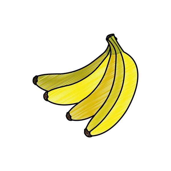 Banana Frutas Alimentos Saludables Orgánicos Tema Diseño Aislado Ilustración Vectorial — Archivo Imágenes Vectoriales