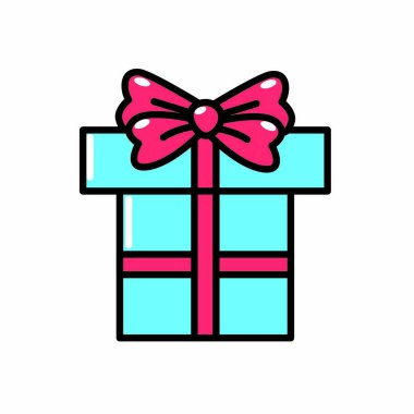 Hediye kutusu mevcut ve tatil Tema izole tasarım vektör çizim simgesi