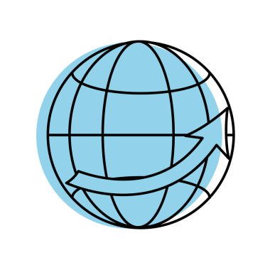 Planet earth ve küre Tema izole tasarım vektör çizim küresel Küre