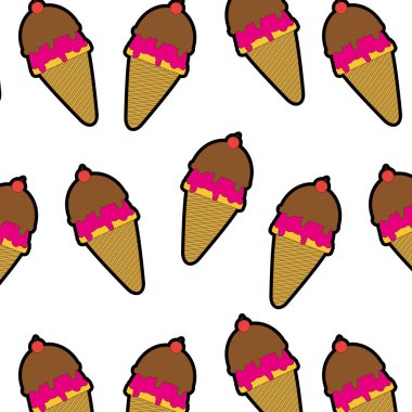 Dondurma arka plan tatlı ve tatlı gıda Tema izole tasarım vektör çizim