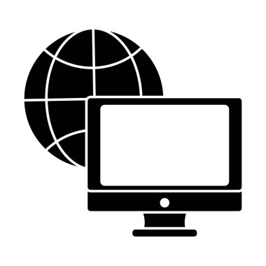 siluet ekran bilgisayar teknolojisi ile genel bağlantı