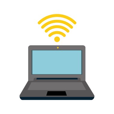 Laptop-in aygıt becerikli alet ve teknoloji Tema izole tasarım vektör çizim