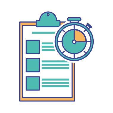 Vektör çizim tasarım denetim listesi ve teslim nakliye ve lojistik Tema Isolated Chronometre