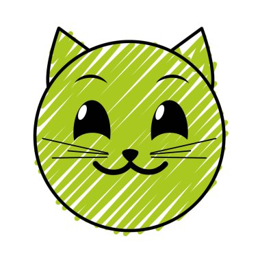 mutlu kedi yüz emoji ifade doodle