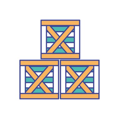 Teslimat nakliye ve lojistik Tema izole tasarım vektör çizim kutusu