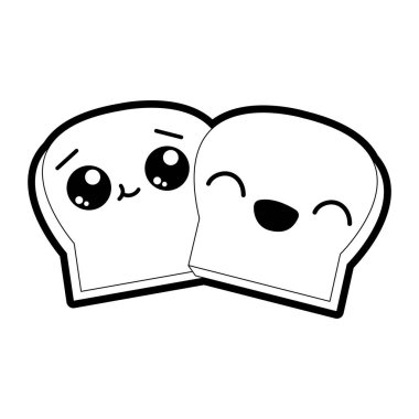 Ekmek, unlu gıda mutfak ve salonu Tema izole tasarım vektör çizim