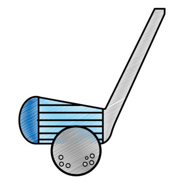 Golf sopası spor rekabet ve oyun Tema izole tasarım vektör çizim