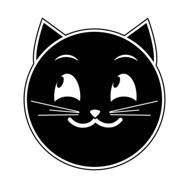 siluet mutlu kedi yüz emoji ifade