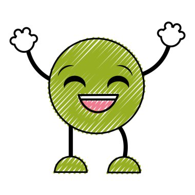 kolları ve bacakları Doodle gülmek emoji ifadesiyle