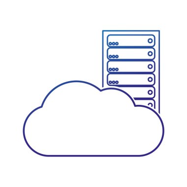 Veri Merkezi barındırma web ve Tema izole tasarım vektör çizim temel
