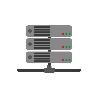 Veri Merkezi barındırma web ve Tema izole tasarım vektör çizim temel
