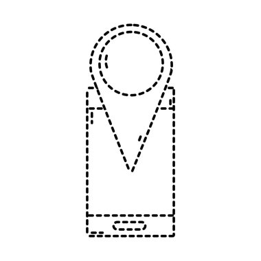 şekil smartphone teknoloji merkezinin simgesi Haritası ile noktalı