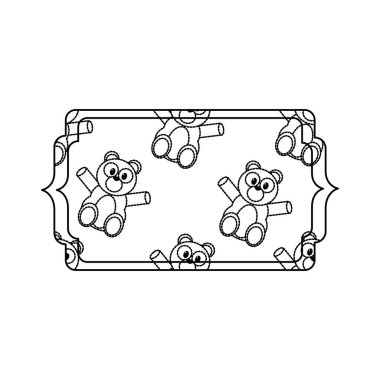 Ayılı çizgi film çerçevesi