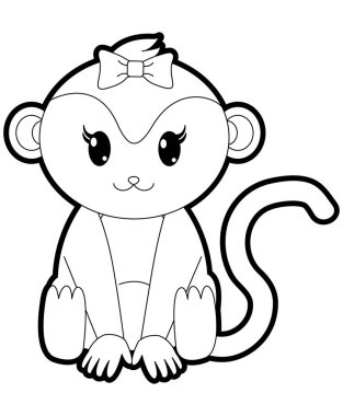 Anahat kadın maymun sevimli hayvan şerit yay ile