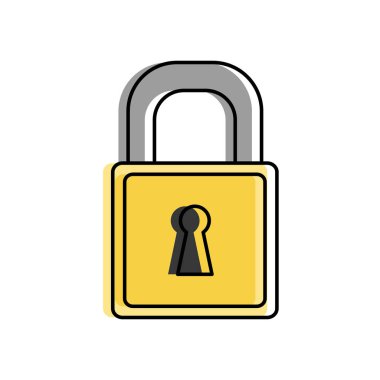 Asma kilit güvenlik sistemi ve uyarı Tema izole tasarım vektör çizim