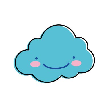çizgi rengi kawaii mutlu bulut hava gökyüzünde