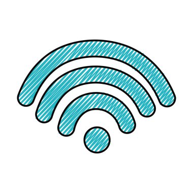 Dijital wifi bağlantı simgesi sinyal doodle