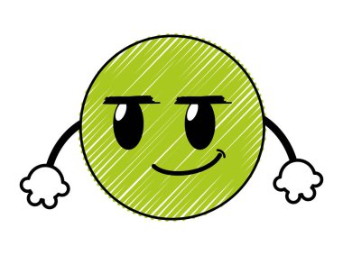 Rogue emoji yüz ifadesi kollu doodle