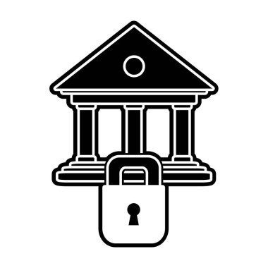 siluet Finans banka ekonomi ile asma kilit güvenlik