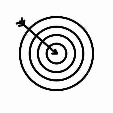 Hedef çözüm başarı ve strateji Tema izole tasarım vektör çizim