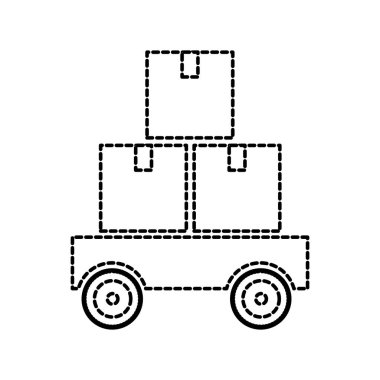Teslimat nakliye ve lojistik Tema izole tasarım vektör çizim kutusu