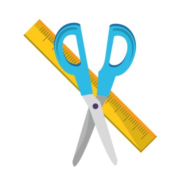 İzole makas ve cetvel tasarım