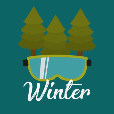 gözlük kış Kayak ağaçlarıyla pines