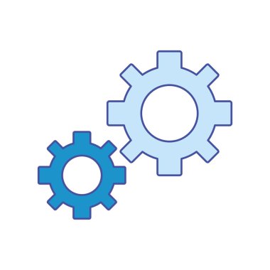 Dişli çark dişi daire tekerlek ve makine Tema izole tasarım vektör çizim