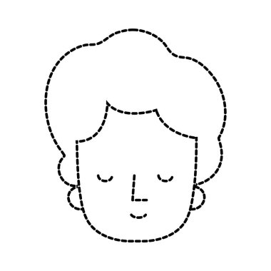 noktalı şekli sosyal adam kapalı gözler ve saç tasarım