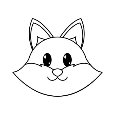sevimli hayvan karakter satırı fox baş