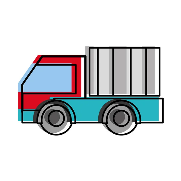 Moved color truck vehicule transportation to business delivery — Stock Vector
