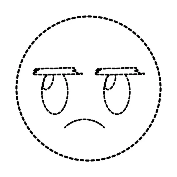 Prickade formen irriterande ansikte gest emoji uttryck — Stock vektor
