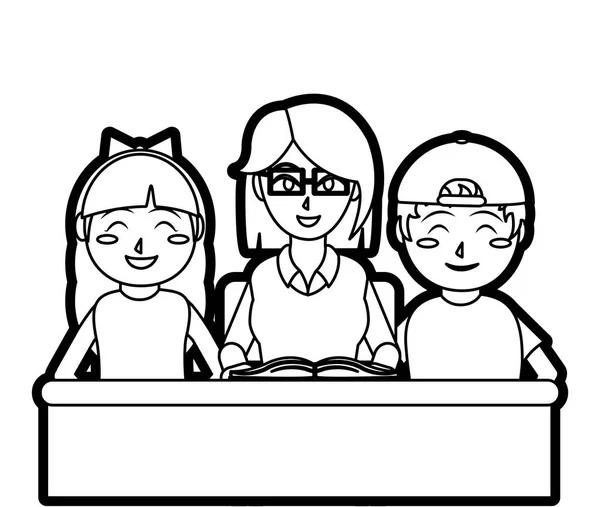 Diseño de profesores y niños — Vector de stock