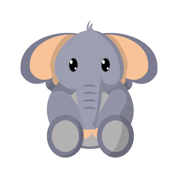 Elefante colorido bonito caráter animal selvagem — Vetor de Stock