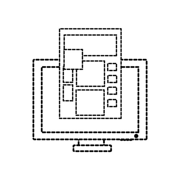 Computador Dispositivo Gadget Tecnologia Tema Design Isolado Ilustração Vetorial — Vetor de Stock