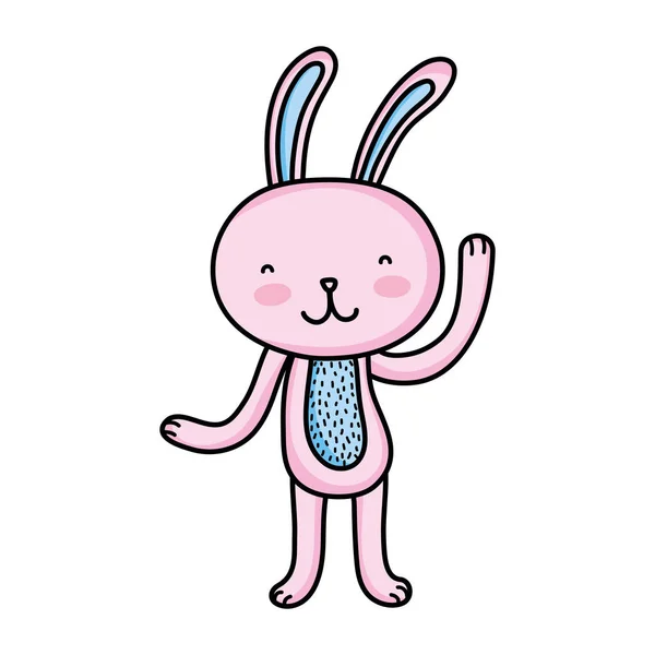 Mutlu tavşan karikatür sevimli hayvan — Stok Vektör