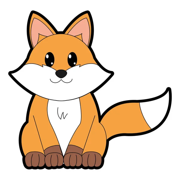 Pełny kolor fox Ładna dzikich zwierząt znaków — Wektor stockowy