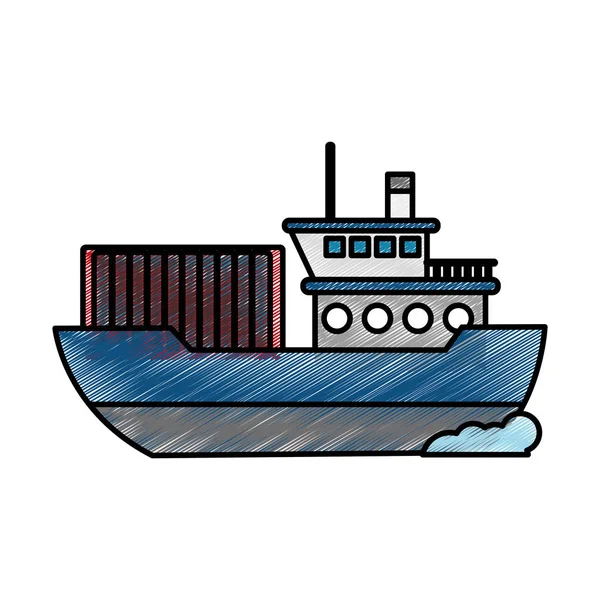 Shipen Transport Fordon Och Resor Tema Isolerade Design Vektorillustration — Stock vektor