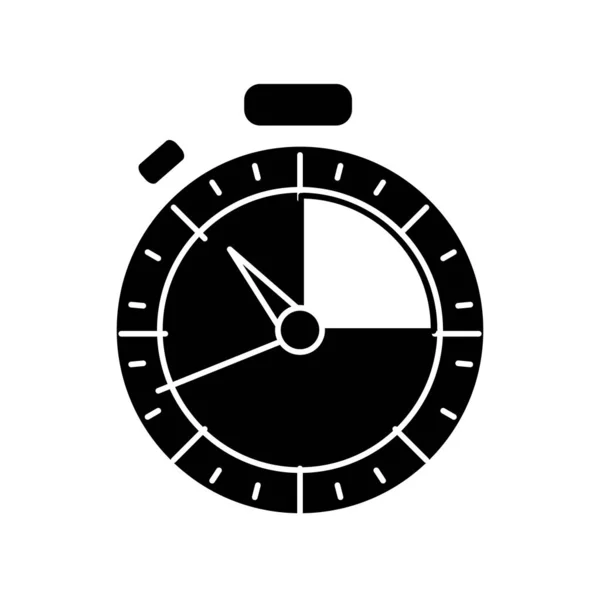 Silhouette Chronometer Timer Objekt Uhr zu messen — Stockvektor