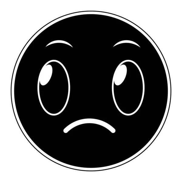 Silhouette sad face gesture emoji expression — Stock Vector