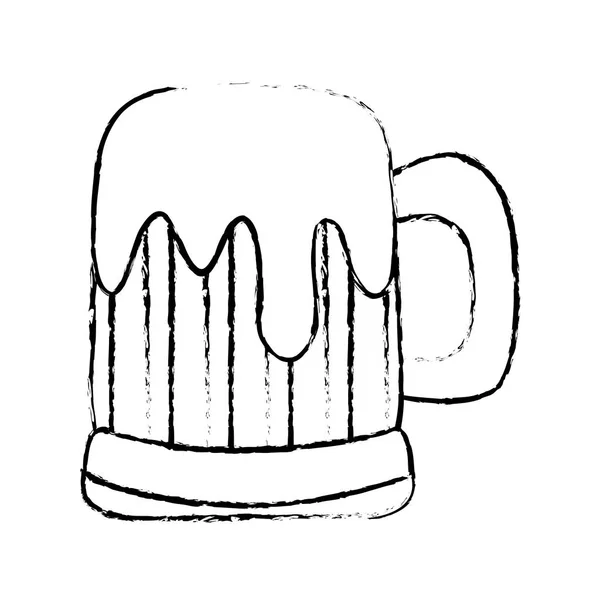 Grunge cerveja álcool bebida de vidro para celebração — Vetor de Stock