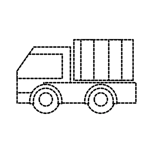 点線図形トラック vehicule 輸送ビジネス配信する — ストックベクタ