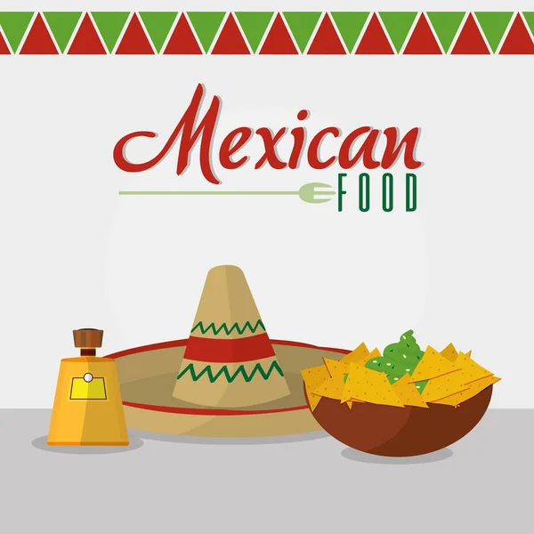 Diseño de conjunto de iconos de comida mexicana — Vector de stock