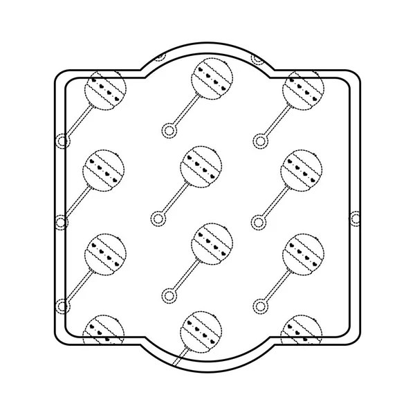 Moldura de maraca bebê — Vetor de Stock