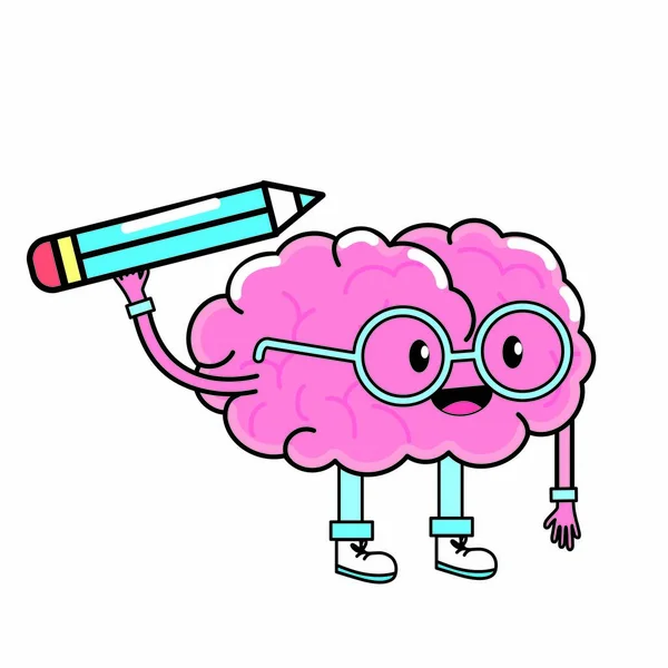 心理健康主题的脑子动画片被隔绝的设计向量例证 — 图库矢量图片