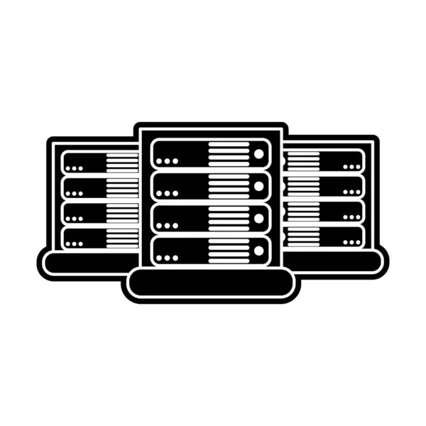 Web Hosting Datakeskuksen Pohja Teema Eristetty Suunnittelu Vektori Kuva — vektorikuva