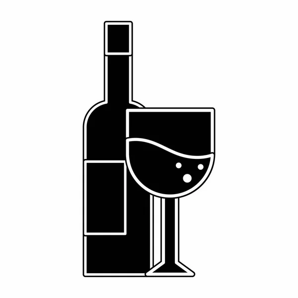 Design von Weinflaschen und Tassen — Stockvektor