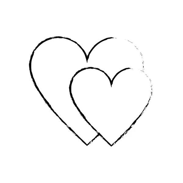 Сердце Любви Страсть Романтическая Тема Изолированный Дизайн Векторная Иллюстрация — стоковый вектор