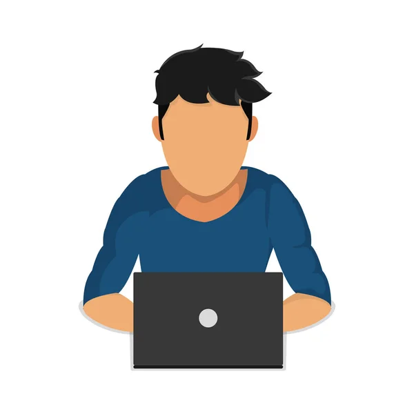 Man met laptop ontwerp — Stockvector