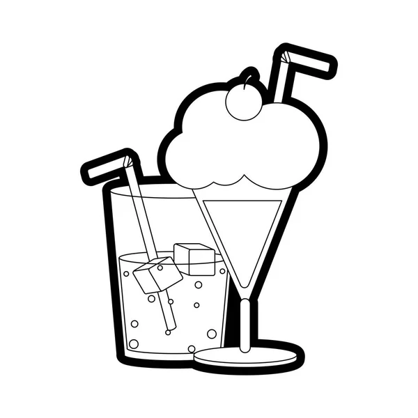 Soda Milk Shake Boisson Thème Menu Conception Isolée Illustration Vectorielle — Image vectorielle